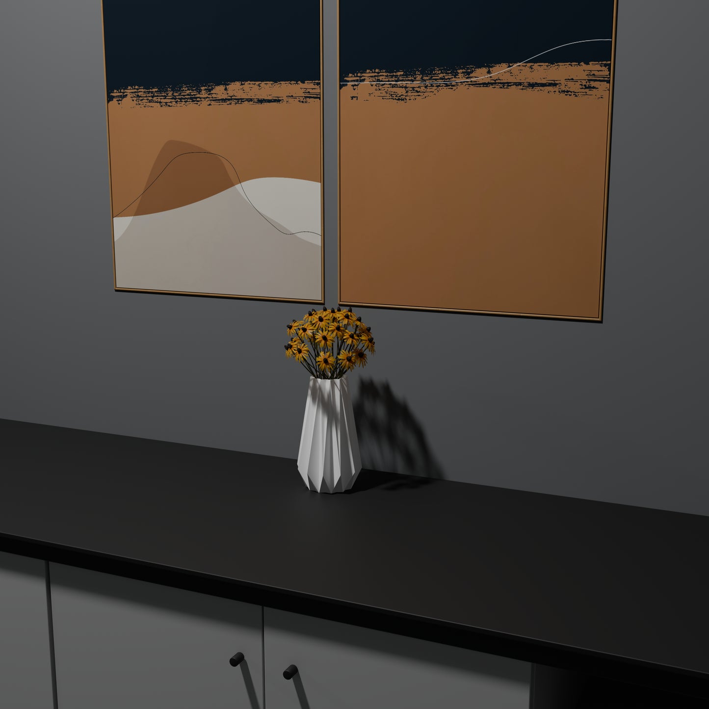 Vase Triangulaire Nervuré