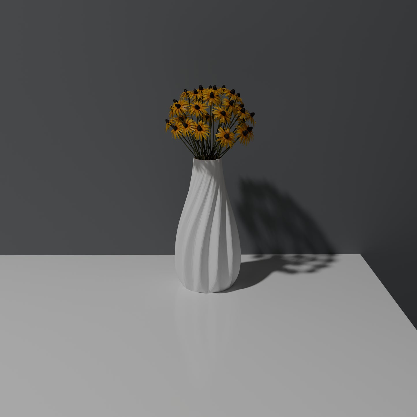 Vase à Nervures en Spirale
