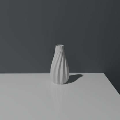 Vase à Nervures en Spirale