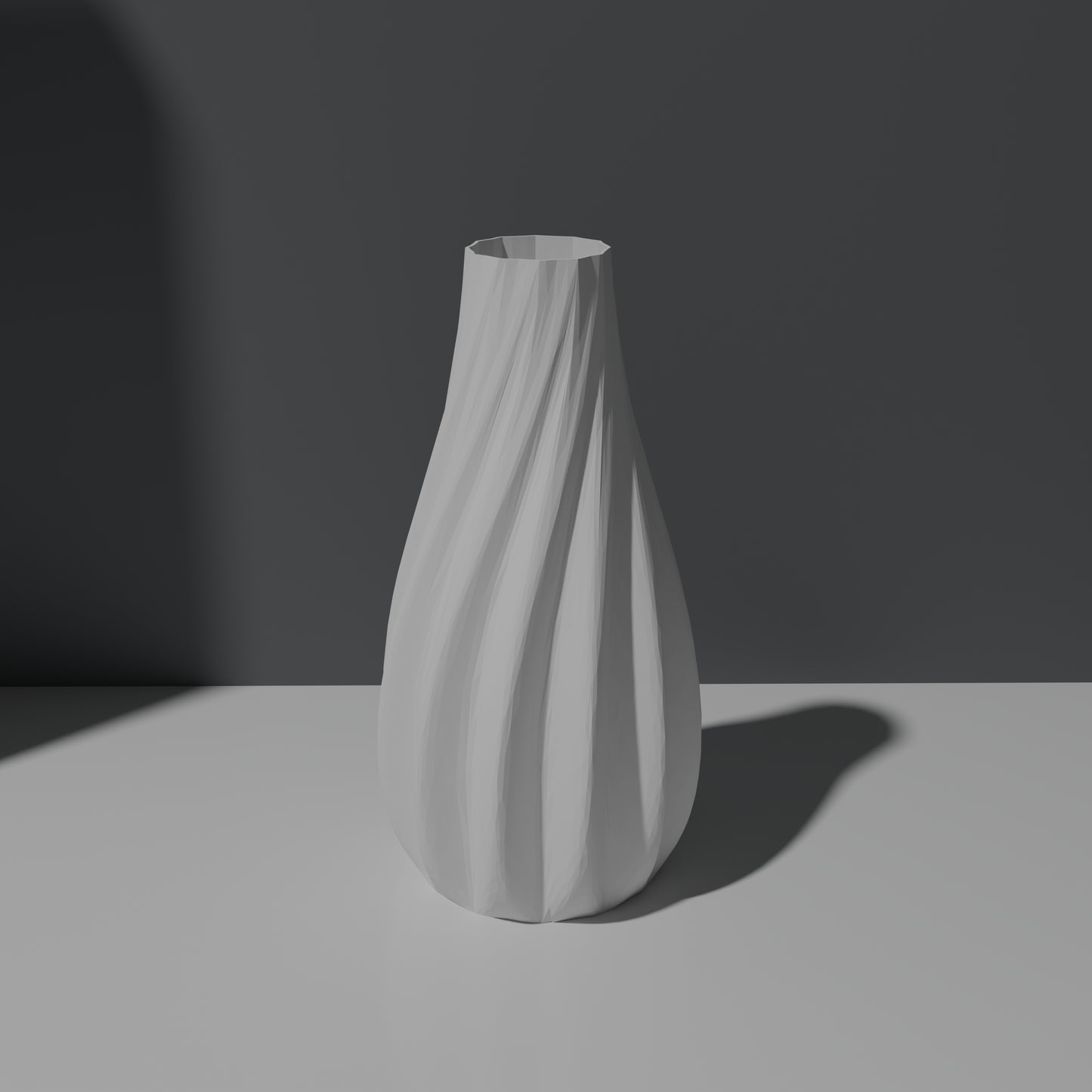 Vase à Nervures en Spirale
